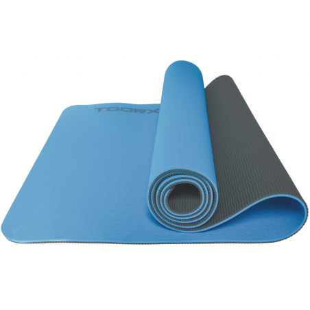 ZWEIFARBIGE PROFI-YOGAMATTE hellblau und dunkelgrau