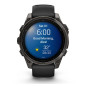 fenix 8 – 47 mm, AMOLED Sapphire, Carbon grey DLC titanium with Black/pebble grey silicone band (010-02904-21)