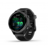 Forerunner 570 - 42mm Schwarz/Schiefergrau Aluminium mit Schnellwechsel-Silikon-Armband 20 mm Transparent Schwarz/Schwarz (010-0