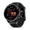 Forerunner 570 - 47mm Schwarz/Schiefergrau Aluminium mit Schnellwechsel-Silikon-Armband 22 mm Transparent Schwarz/Schwarz (010-0