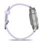 Venu 4 - 41 mm Grau/Silber mit Schnellwechsel-Silikon-Armband 18 mm Lavendelblau (010-03013-01)