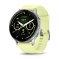 Venu 4 - 45 mm Grau/Silber mit Schnellwechsel-Silikon-Armband 22 mm Zitrone (010-03014-02)