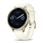 Venu 4 - 41 mm Beige/Lunargold mit Schnellwechsel-Silikon-Armband 18 mm Bone (010-03013-00)