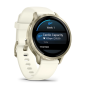 Venu 4 - 41 mm Beige/Lunargold mit Schnellwechsel-Silikon-Armband 18 mm Bone (010-03013-00)