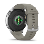 Venu 4 - 45 mm Schwarz/Silber mit Schnellwechsel-Silikon-Armband 22 mm Grau (010-03014-01)