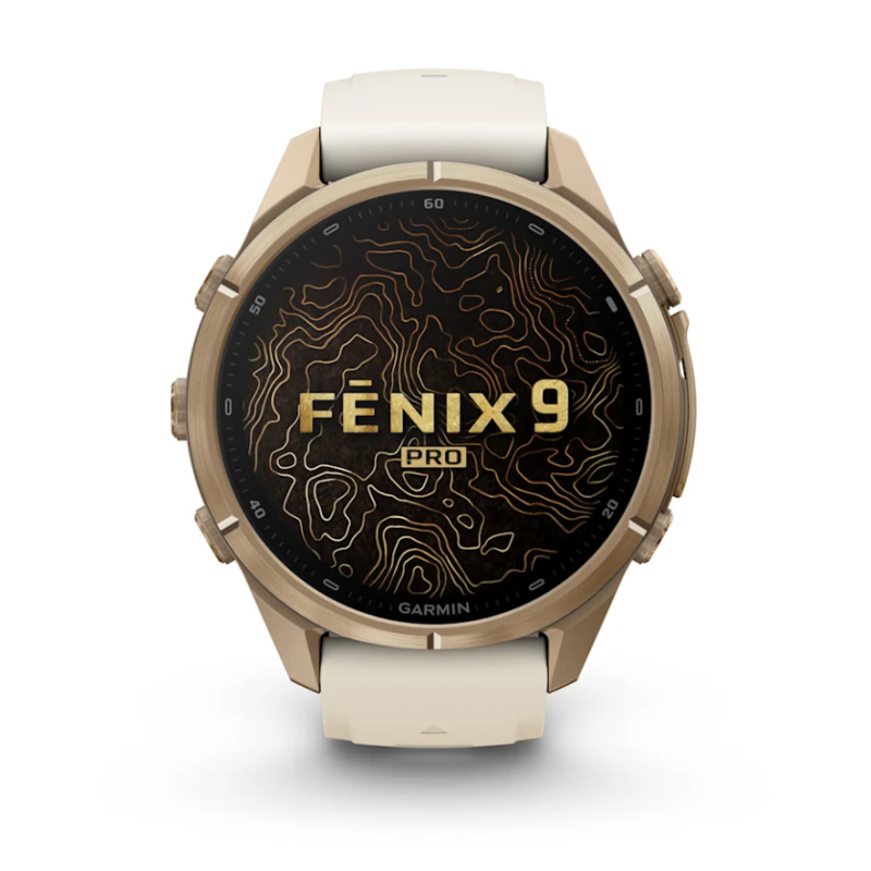fenix 9 Pro Titanio Autumn Gold con cinturino in silicone Cream/French Gray (010-04335-21)