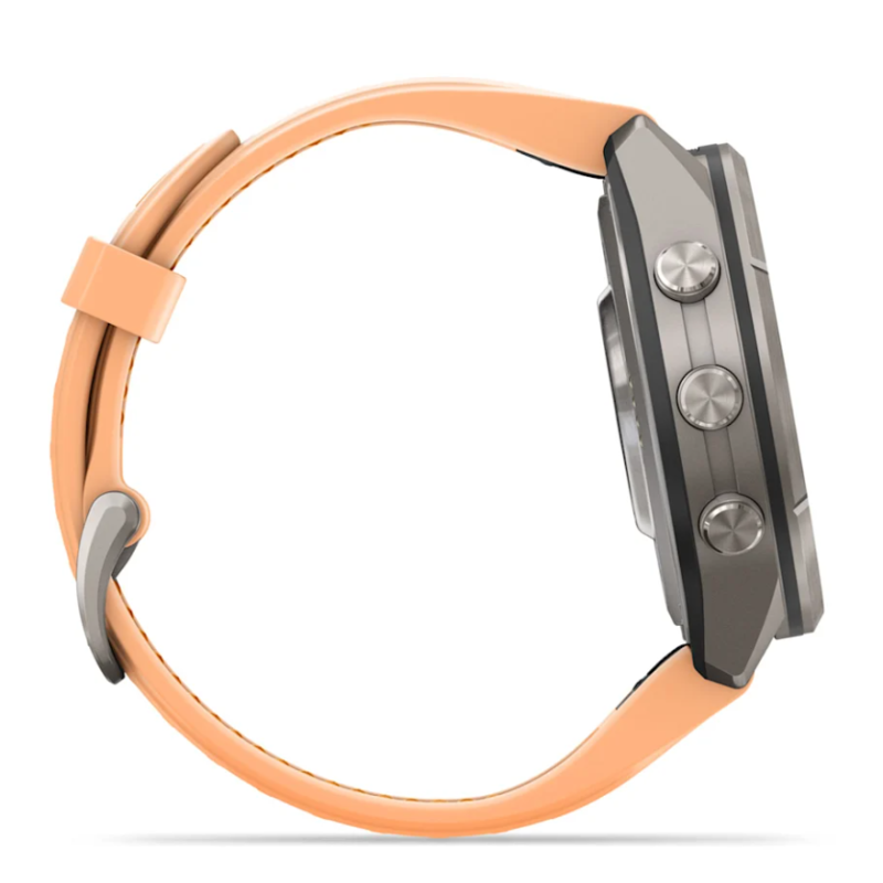 fēnix 9 Pro 43 mm Titan mit Silikon-Armband Shell Pink/Autumn Orange (010-04335-01)