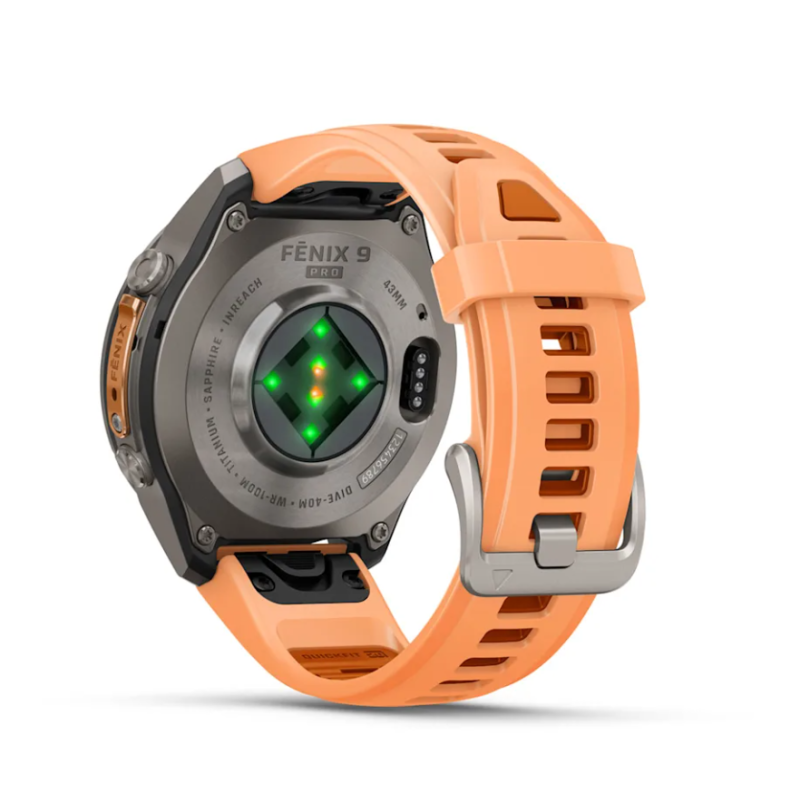 fēnix 9 Pro 43 mm Titan mit Silikon-Armband Shell Pink/Autumn Orange (010-04335-01)