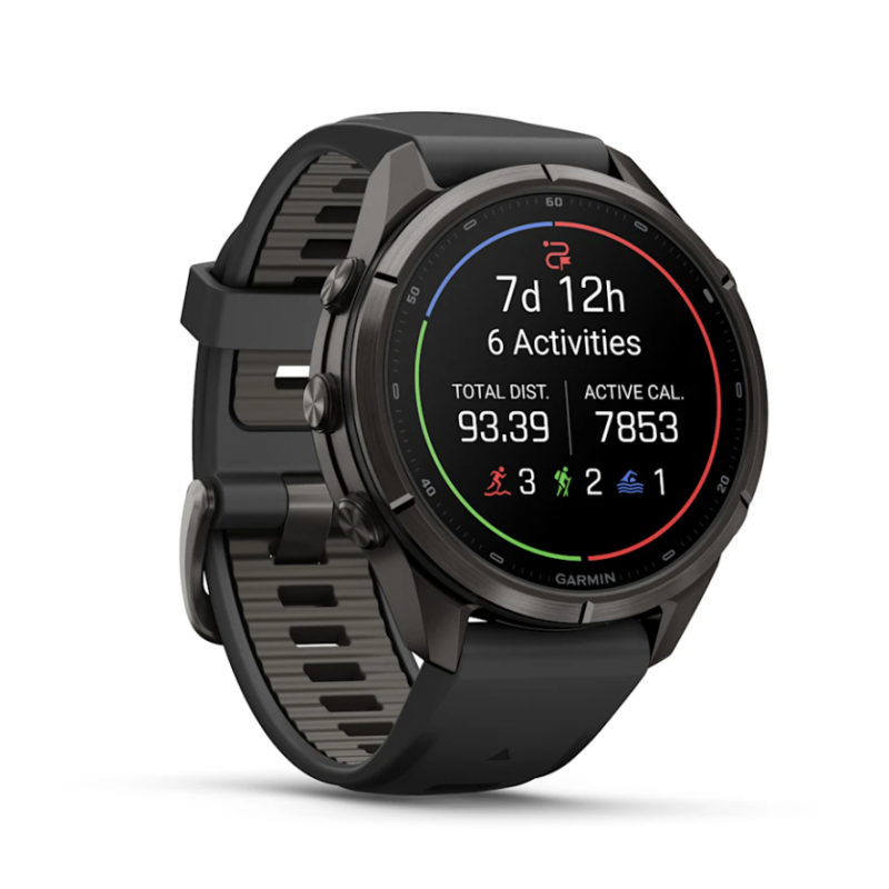 fenix 9 Pro 43 mm Carbongrau DLC Titan mit Silikon-Armband Schwarz/Kieselgrau (010-04335-11)