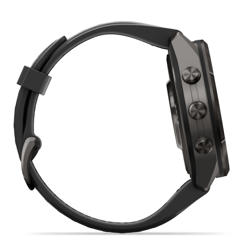 fenix 9 Pro 43 mm Carbongrau DLC Titan mit Silikon-Armband Schwarz/Kieselgrau (010-04335-11)