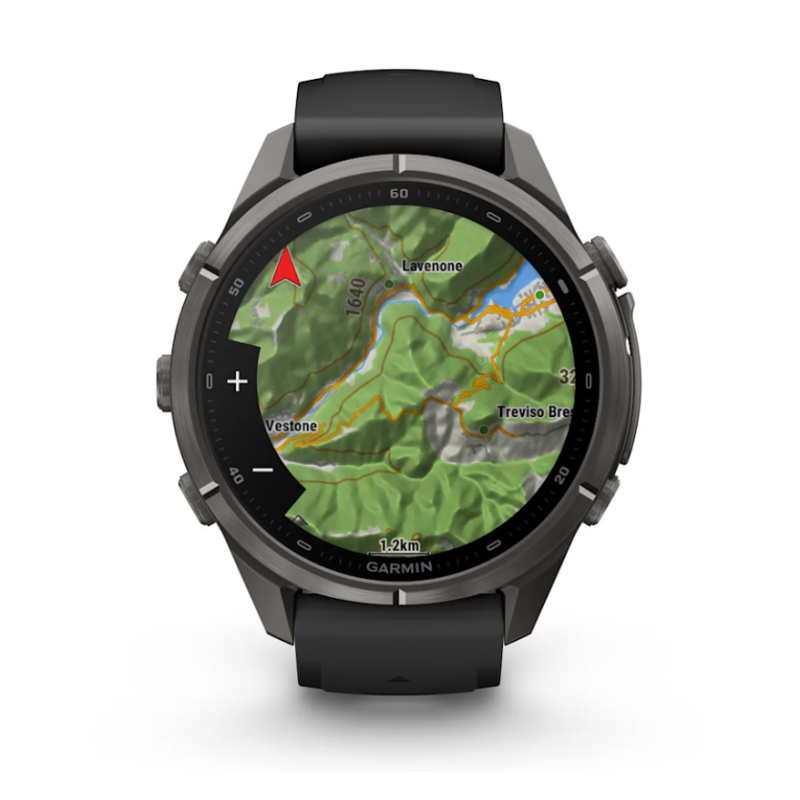 fenix 9 Pro 43 mm Carbongrau DLC Titan mit Silikon-Armband Schwarz/Kieselgrau (010-04335-11)