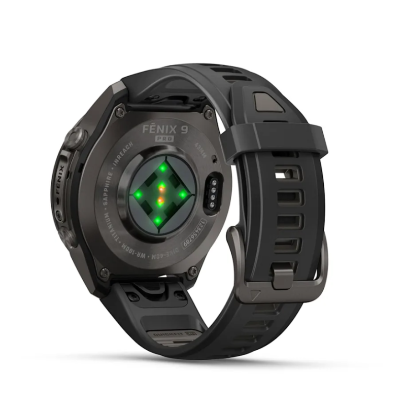 fenix 9 Pro 43 mm Carbongrau DLC Titan mit Silikon-Armband Schwarz/Kieselgrau (010-04335-11)